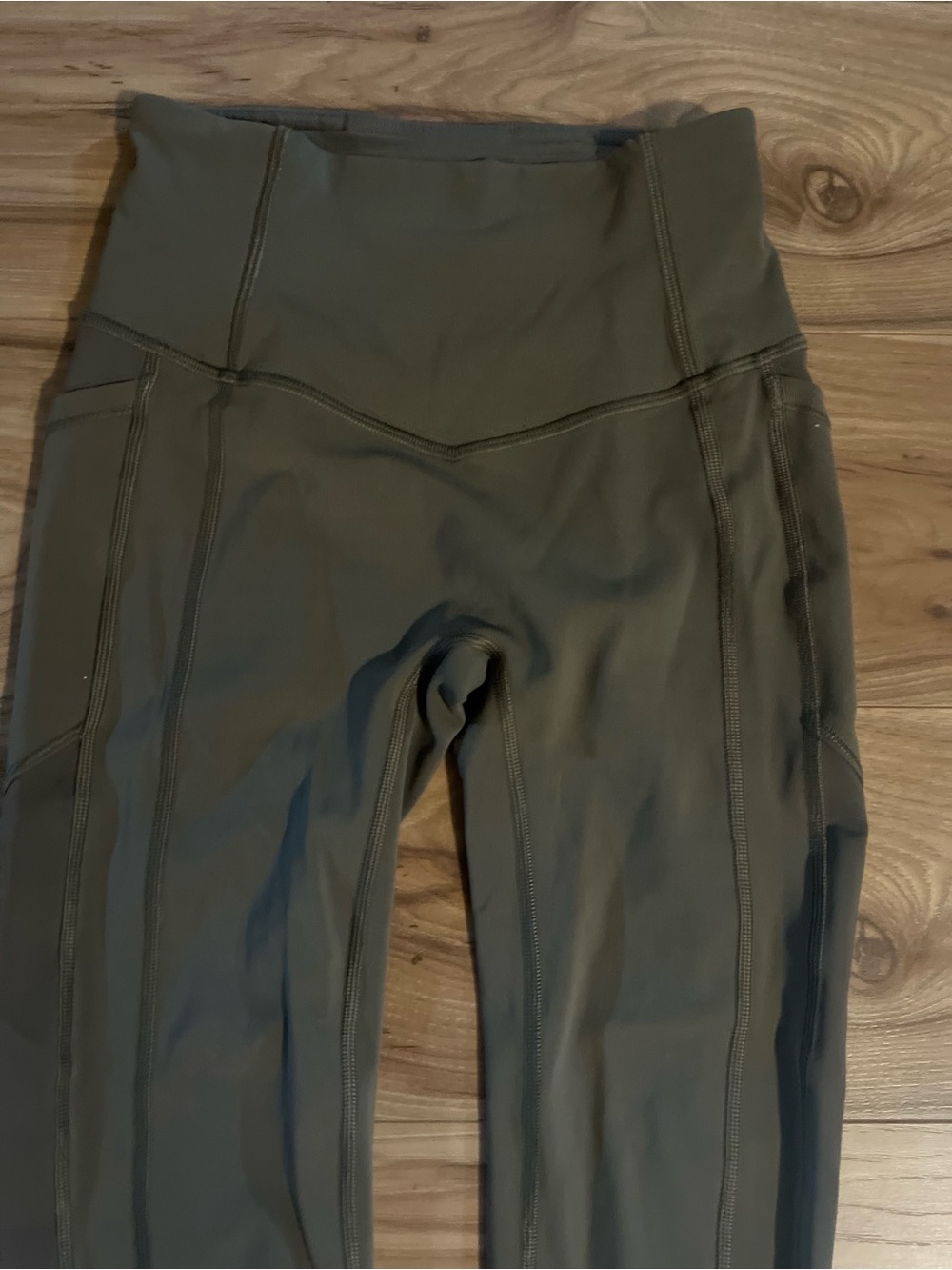 Lululemon All The Right Places High-Waist Light Olive Green Active Leggings 2 - Picture 2 of 6